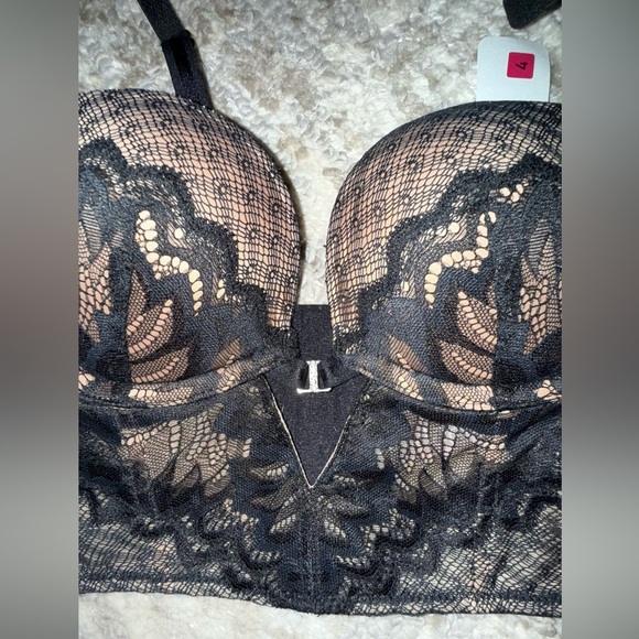 Adore Me Black and Tan Lace Sexy Bra- Size 34A - Picture 3 of 8